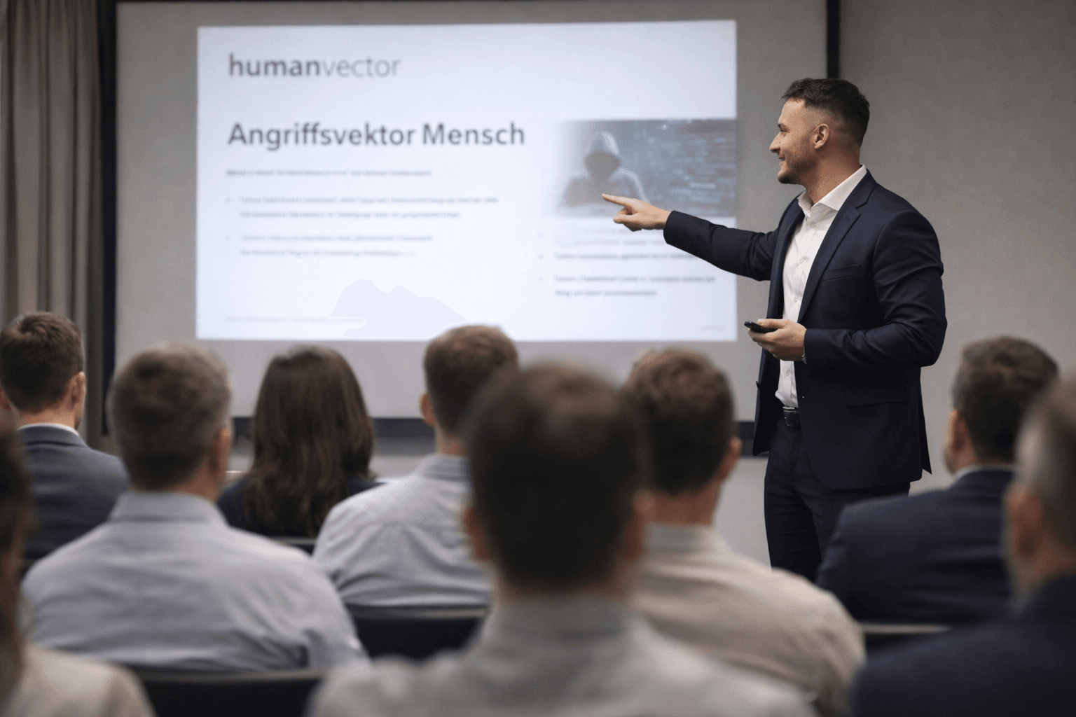 HumanVector Workshop vor Ort — Trainer mit Mitarbeitern im Schulungsraum